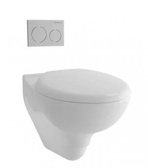 كرسي أفرنجي معلق أبيض 18سم مع غطاء - صناعة أندونيسي # TOTO - CW620NJ